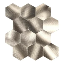 CREDENCE ADHESIVE X4 PIECES 25X23.2CM MURAL HEXAGONE CUIVRE