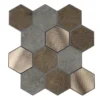 CREDENCE ADHESIVE X4 PIECES 25X23.2CM MURAL HEXAGONE BETON
