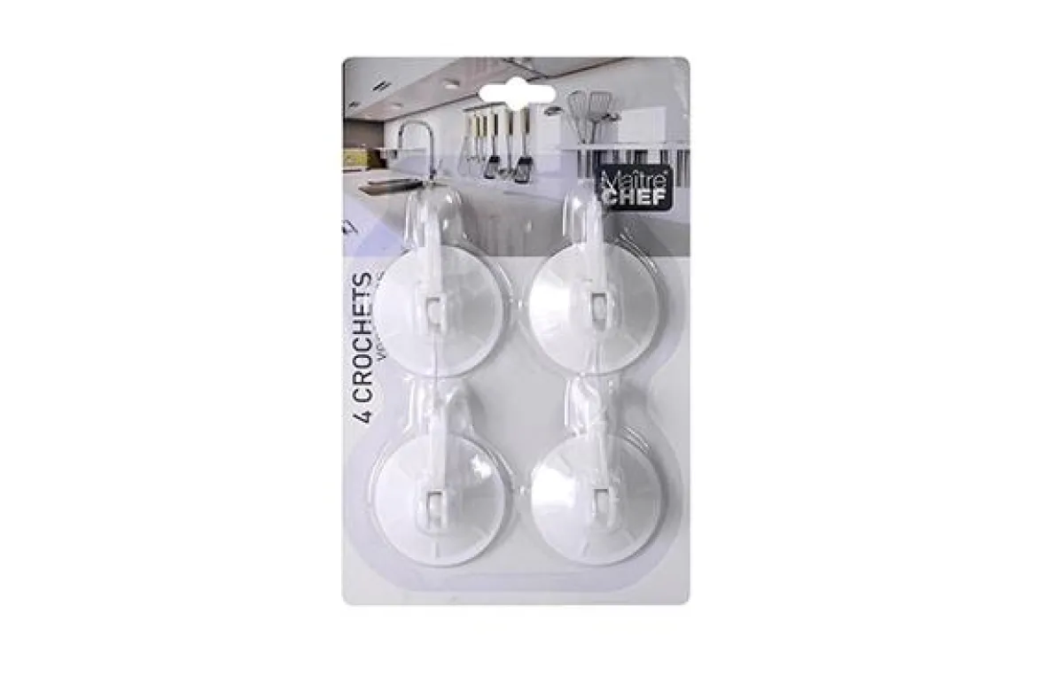 4 CROCHETS VENTOUSES BLANC