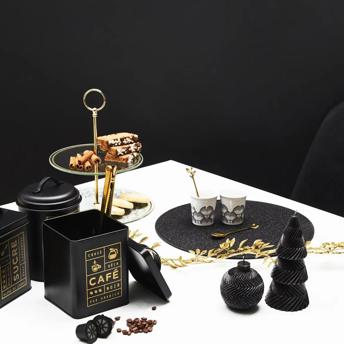 CUILLERE CAFE FEUILLE DOREE X4 PIECES