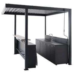 CUISINE EXTERIEUR OXYANA AVEC PERGOLA 258X258X233CM