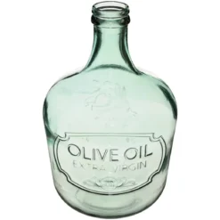 DAME JEANNE VERRE RECYCLE OLIVE TRANSPARENT H.42CM