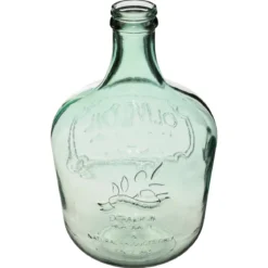 DAME JEANNE VERRE RECYCLE OLIVE TRANSPARENT H.42CM