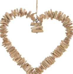 DECO MURALE BOIS COEUR AGNES H.35CM
