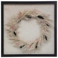 DECO MURALE FLEURS SECHEES LUMIERE D HIVER D.55X55CM
