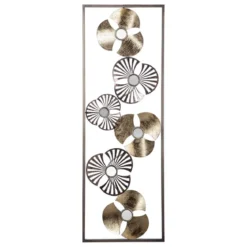 DECO MURALE METAL FLEUR OR 31X89CM