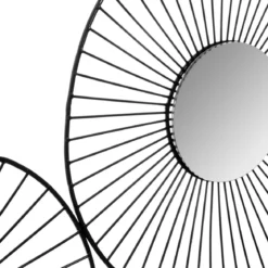 DECO MURALE METAL 5 MIROIRS NOIR