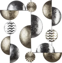 DECO MURALE METAL OR ET ARGENT 50X50CM