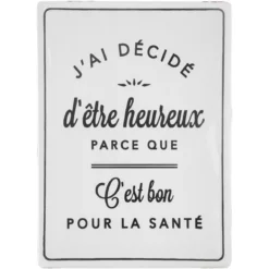 DECO MURALE PLAQUE CYPRIEN METAL D.45X35CM