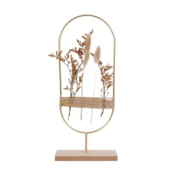 DECORATION A POSER OVAL FLEURS SECHEES H.35CM