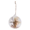 DECORATION BOULE VERRE A SUSPENDRE FLEURS SECHEES D.10CM