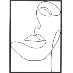DECORATION MURALE FILAIRE NOIRE VISAGE 32X45CM