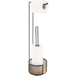 DEROULEUR ET RESERVE PAPIER WC METAL BAMBOU NOIR BAMBOU