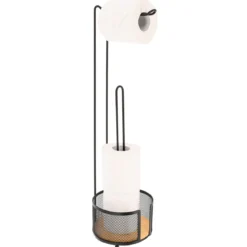 DEROULEUR ET RESERVE PAPIER WC METAL BAMBOU NOIR BAMBOU
