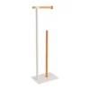 DEROULEUR ET RESERVE PAPIER WC METAL BAMBOU BLANC