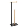 DEROULEUR ET RESERVE PAPIER WC METAL BAMBOU NOIR