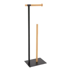 DEROULEUR ET RESERVE PAPIER WC METAL BAMBOU NOIR