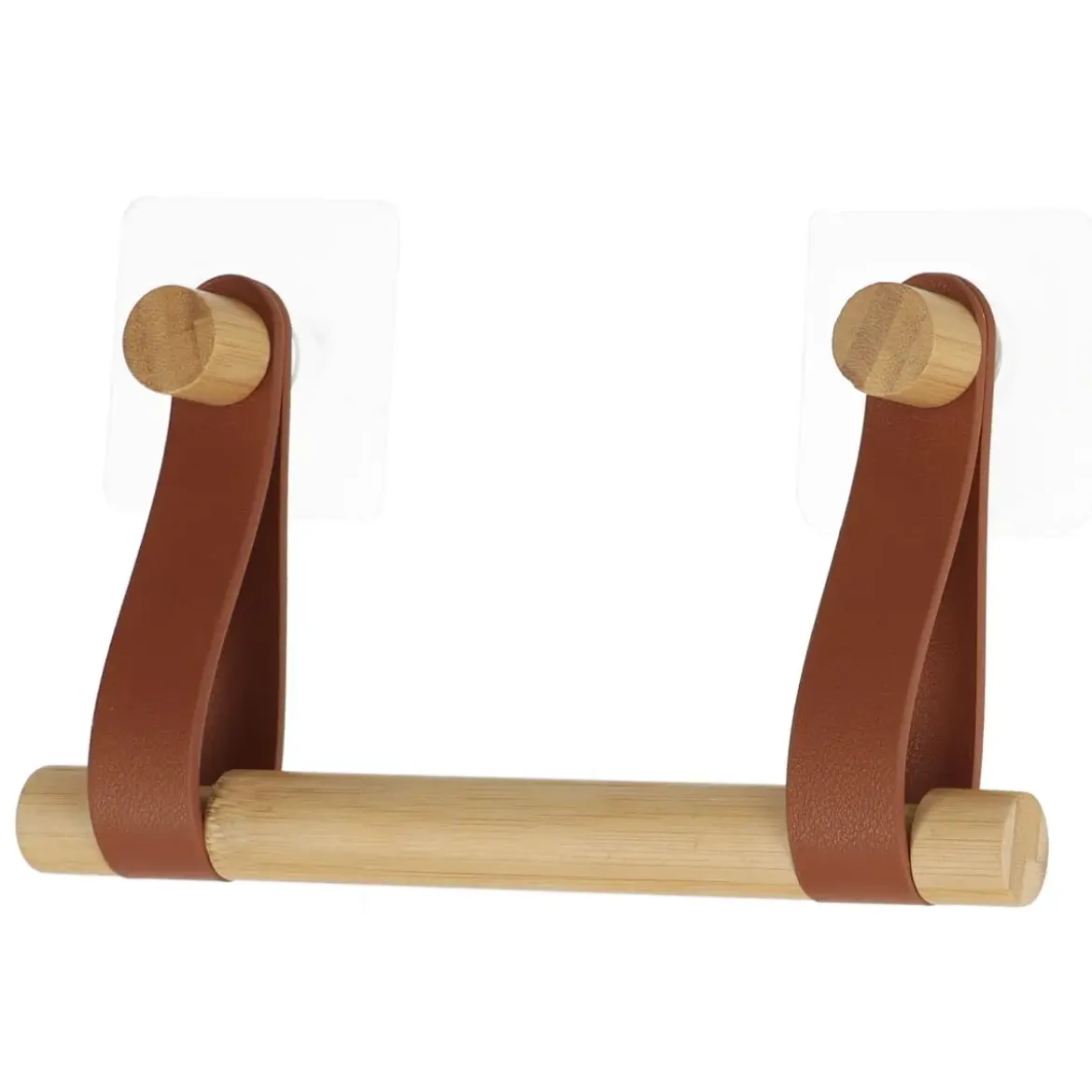DEROULEUR PAPIER WC AVEC LANIERES CARAMEL BAMBOU