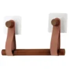 DEROULEUR PAPIER WC BAMBOU LANIERES SIMILI CUIR CARAMEL