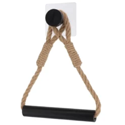 DEROULEUR PAPIER WC CORDE BAMBOU NATUREL NOIR