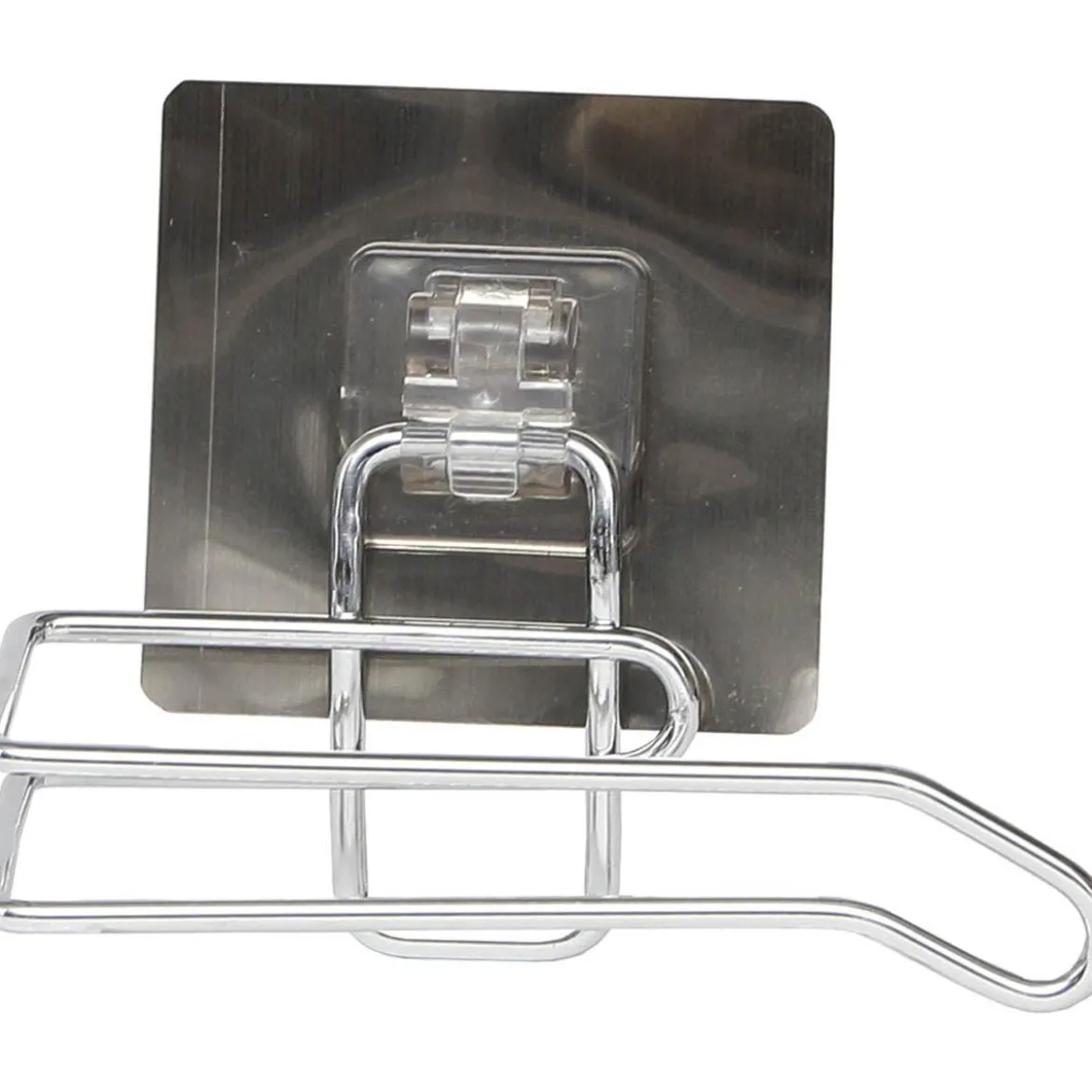 DEROULEUR WC ACIER INOXYDABLE SUR CARTE ADHESIVE 3M CHROME
