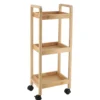 DESSERTE SUR ROULETTES 3 ETAGERES BAMBOU