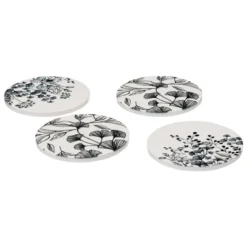 DESSOUS DE VERRE WHITE FLORAL X4 PIECES
