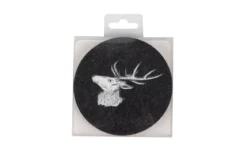 DESSOUS VERRE ROND GRIS FONCE RENNE 4 PIECES