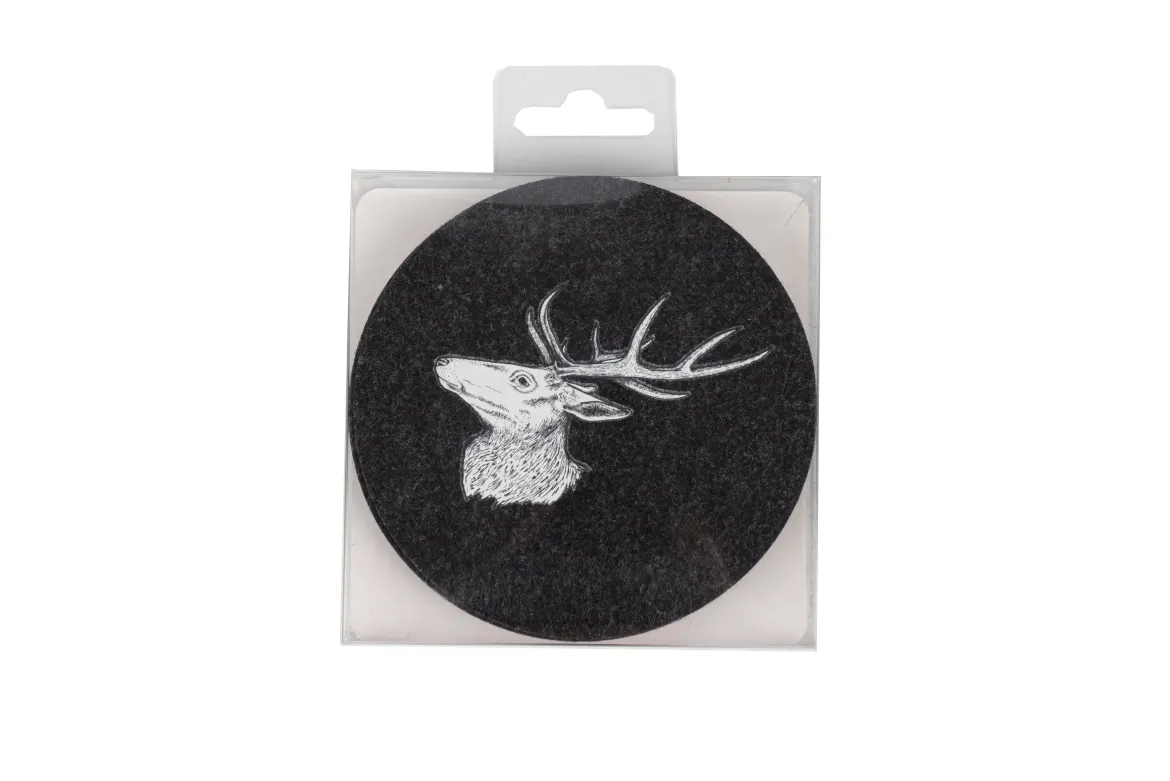 DESSOUS VERRE ROND GRIS FONCE RENNE 4 PIECES