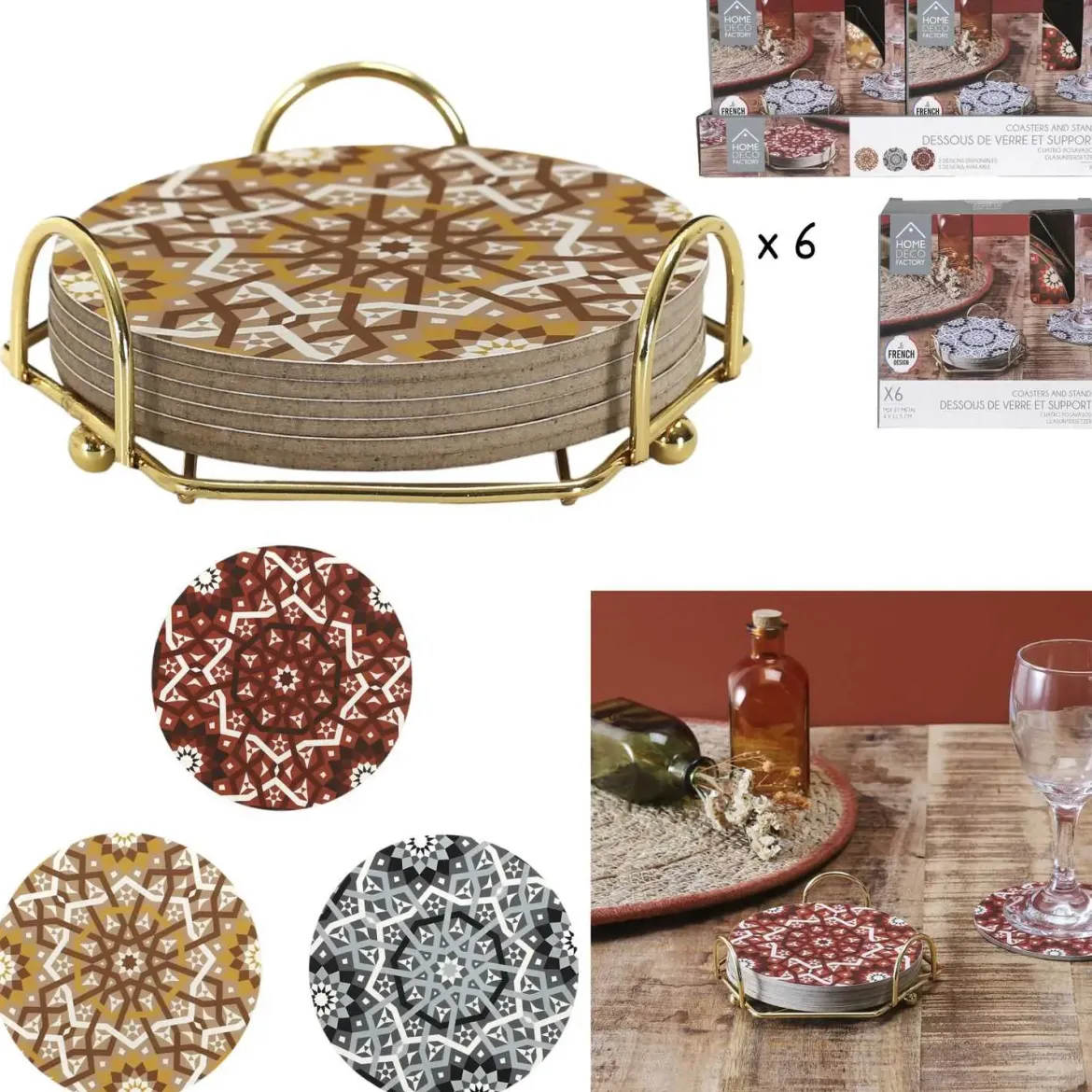 DESSOUS VERRE SUPPORT X6 PIECES