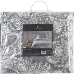 DESSUS DE LIT MARIE AVEC 2 TAIES GRIS CLAIR 240X260CM