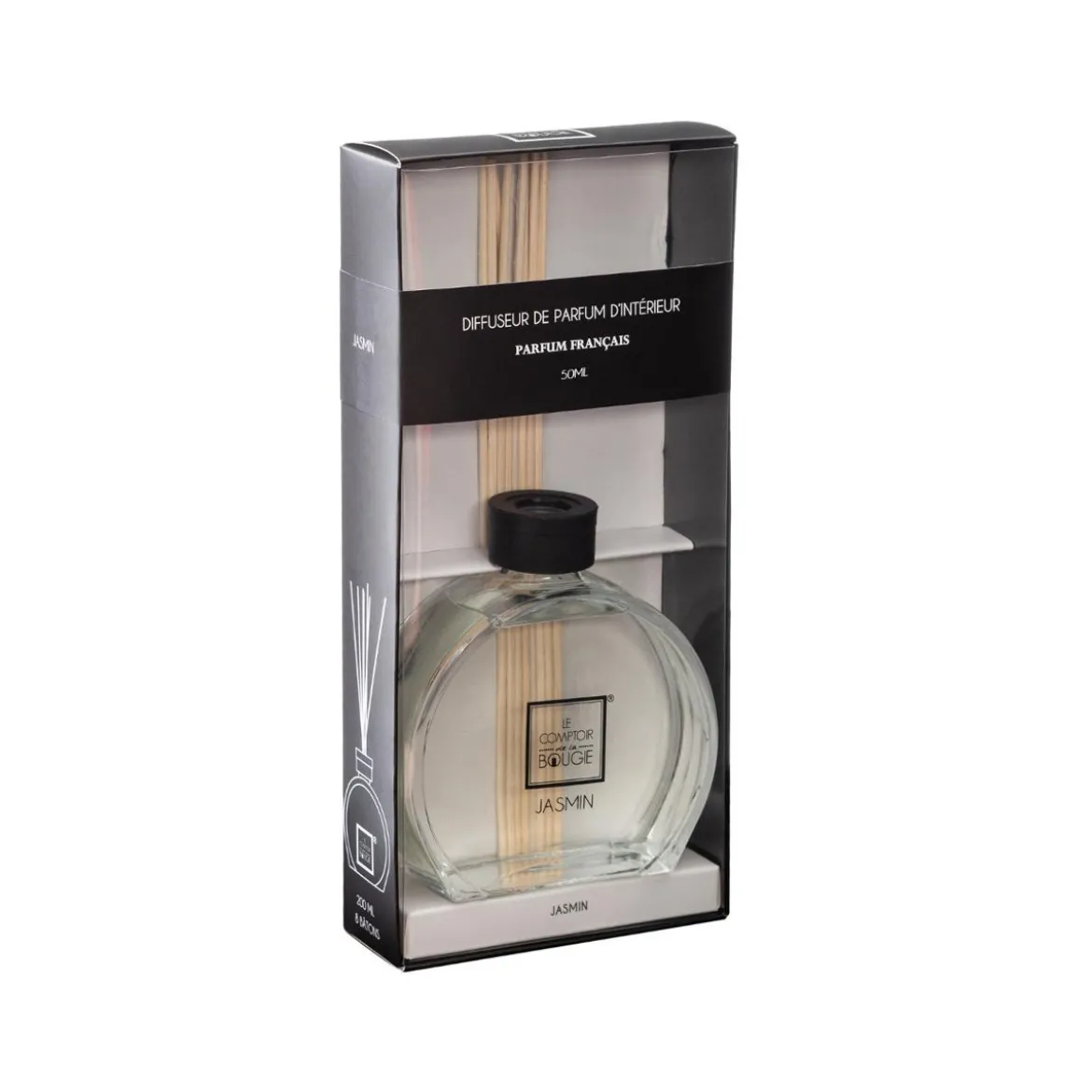 DIFFUSEUR PARFUME JASMIN HALY 50ML AVEC 6 BATONS