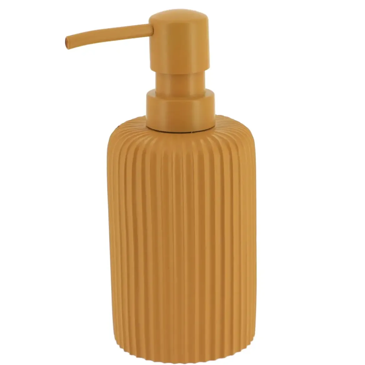 DISTRIBUTEUR A SAVON STRIE POLYRESINE 230ML MOUTARDE