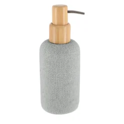 DISTRIBUTEUR ROND EFFET MAILLE ET POMPE BAMBOU 340ML GRIS