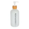 DISTRIBUTEUR APRES SHAMPOING VERRE BAMBOU 500ML BLANC MAT