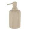 DISTRIBUTEUR A SAVON ARRONDI STRIE POLYRESINE 230ML TAUPE