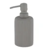 DISTRIBUTEUR A SAVON ARRONDI STRIE POLYRESINE 230ML GRIS