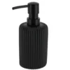 DISTRIBUTEUR A SAVON ARRONDI STRIE POLYRESINE 230ML NOIR