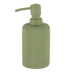 DISTRIBUTEUR A SAVON ARRONDI STRIE POLYRESINE 230ML KAKI