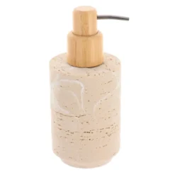 DISTRIBUTEUR A SAVON POLYRESINE BAMBOU 250ML FACON TRAVERTIN