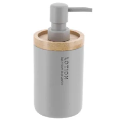 DISTRIBUTEUR A SAVON POLYRESINE 280ML GRIS CLAIR BAMBOU