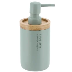 DISTRIBUTEUR A SAVON POLYRESINE 280ML VERT EUCALYPTUS BAMBOU