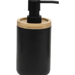 DISTRIBUTEUR A SAVON POLYRESINE 280ML NOIR MAT BAMBOU