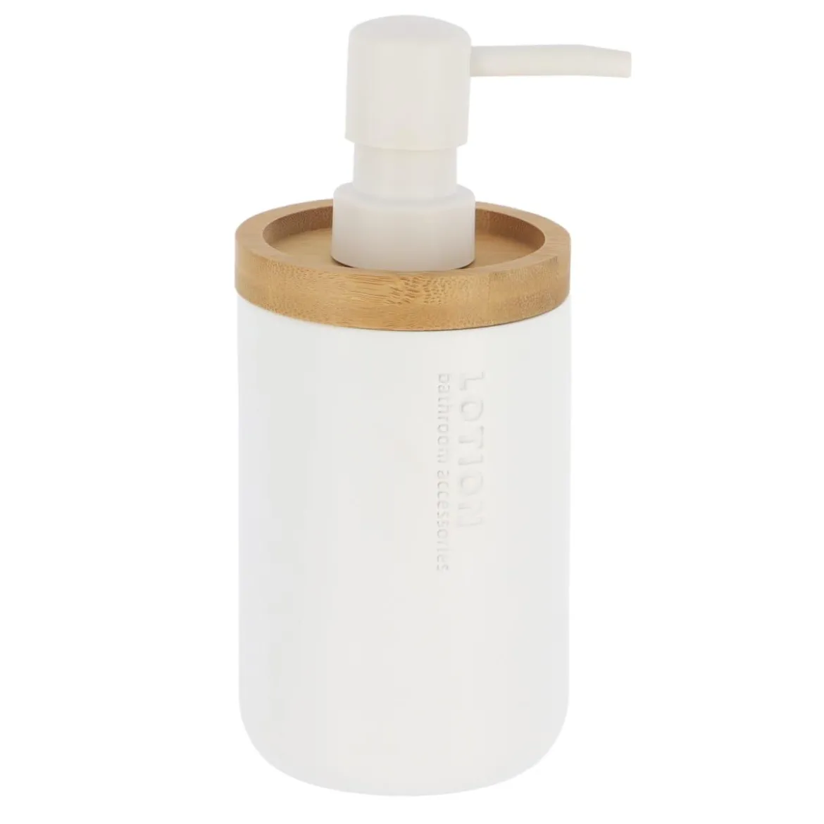 DISTRIBUTEUR A SAVON POLYRESINE 280ML BLANC BAMBOU