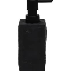 DISTRIBUTEUR A SAVON POLYRESINE CARRE EFFET PIERRE NOIR
