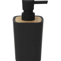 DISTRIBUTEUR A SAVON RUBBER ET ABS BAMBOU NOIR