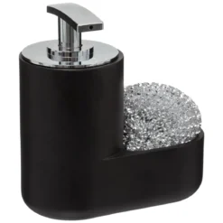 DISTRIBUTEUR SAVON AVEC EPONGE NOIR MAT