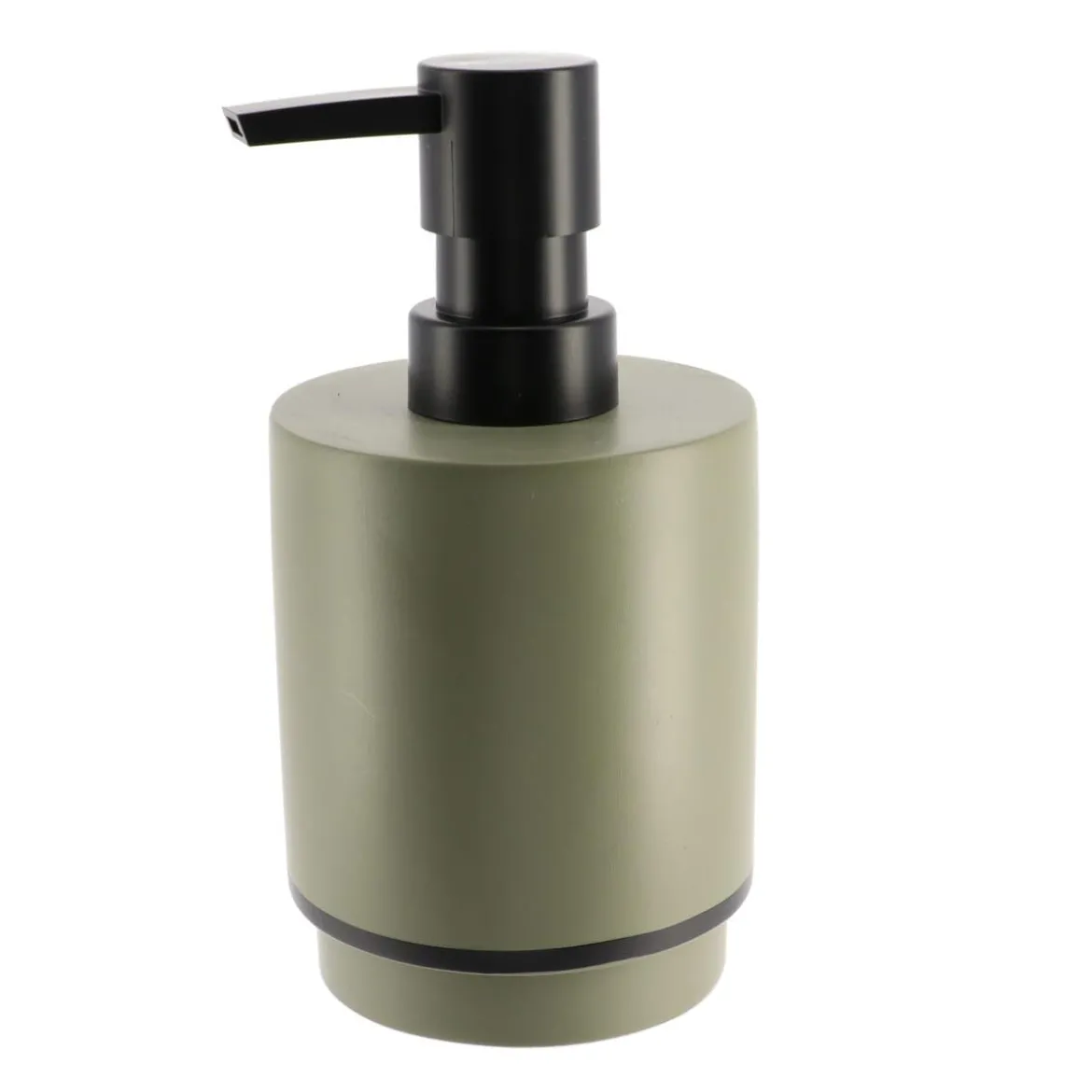 DISTRIBUTEUR SAVON POLYRESINE ROND 290ML KAKI NOIR