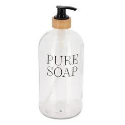 DISTRIBUTEUR SAVON VERRE BAMBOU PURE SOAP 1L TRANSPARENT