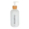 DISTRIBUTEUR SHAMPOING VERRE BAMBOU 500ML BLANC MAT